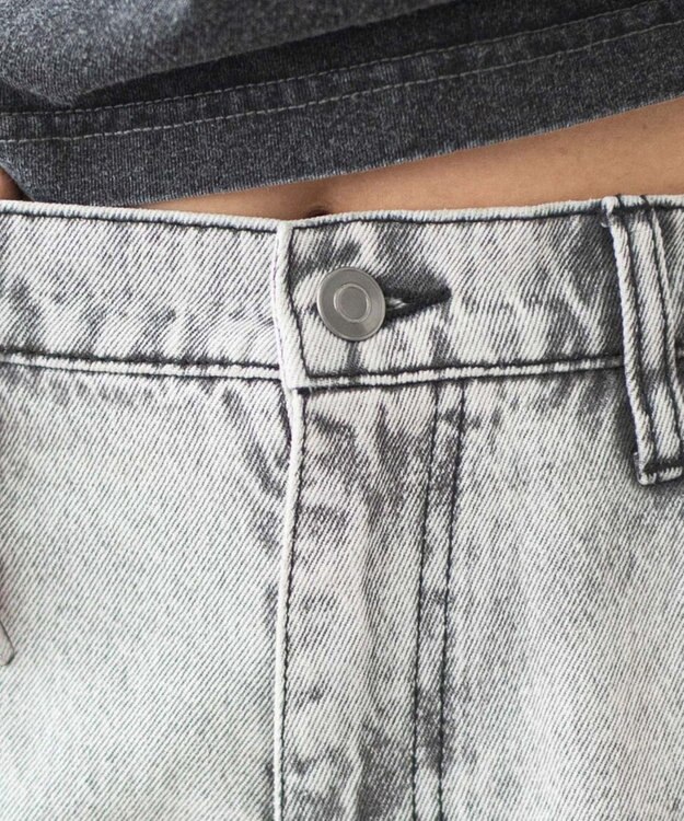 WEGO ロゴスタッズハーフパンツ グレー