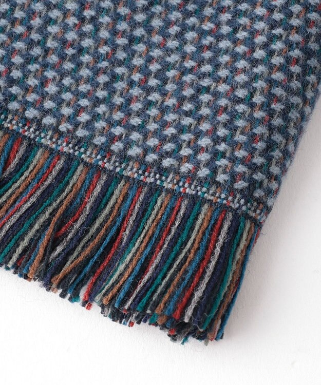 JOSEPH ABBOUD 【フランス製】ランダムボーダー ストール ダルブルー系1