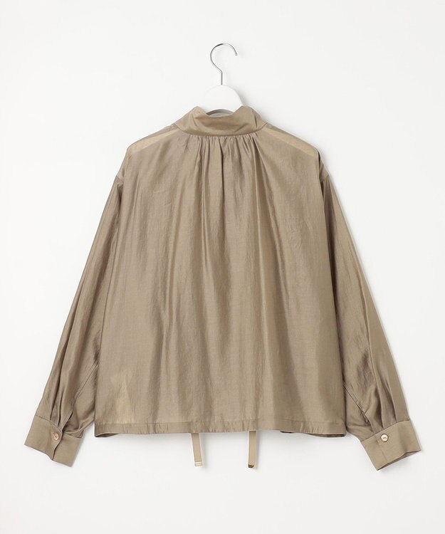 自由区 【洗える・XSサイズあり】スタンドカラーシアー ブルゾン ベージュ系