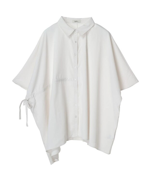 earth music&ecology アシメギャザーシャツ Sax