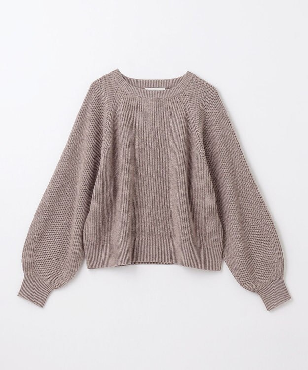 ANY 【洗濯機可】ウールブレンドクロップドニット モカ