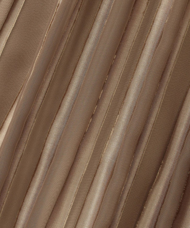 自由区 【XSサイズ～/洗える/セット可】オパールストライプ ランダムタックスカート キャメル系