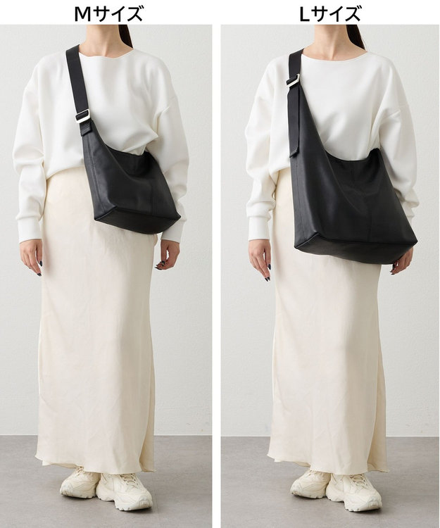 russet レザーホーボーバッグ M(CE-1658) Black