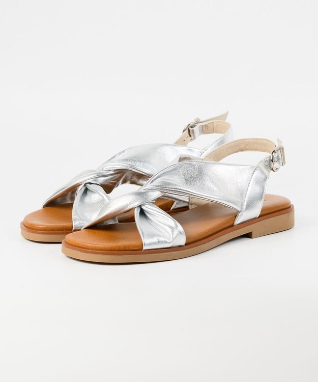 BONTRE 【BONTRE/ボントレ】ツイストローヒールサンダル/42751-VS シルバー