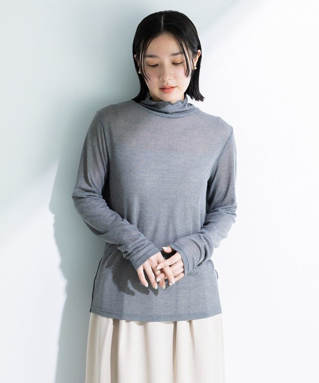 Green Parks シアーリブタートルプルオーバー Gray