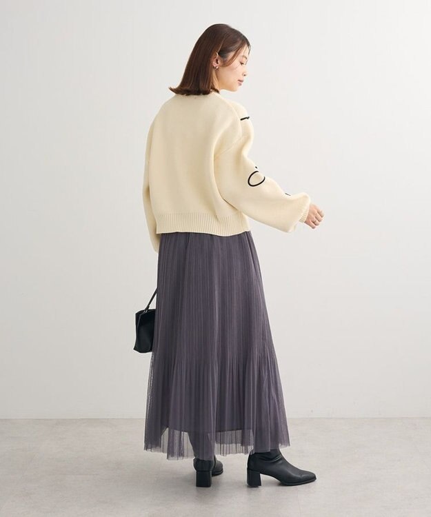 Green Parks ・ＥＬＥＮＣＡＲＥ　ＤＵＥ　コード刺繍花柄ニット Ivory