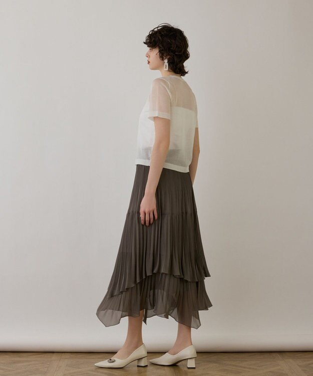 GRACE CONTINENTAL ブライトシアーニットトップ ホワイト