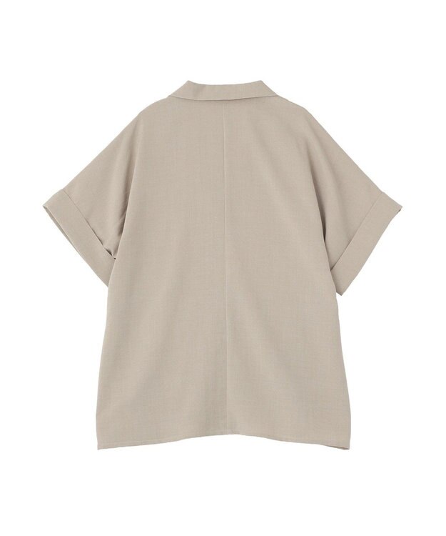 AMERICAN HOLIC 【先行予約】【イージーケア】リネンライク半袖ジャケット Gray Beige
