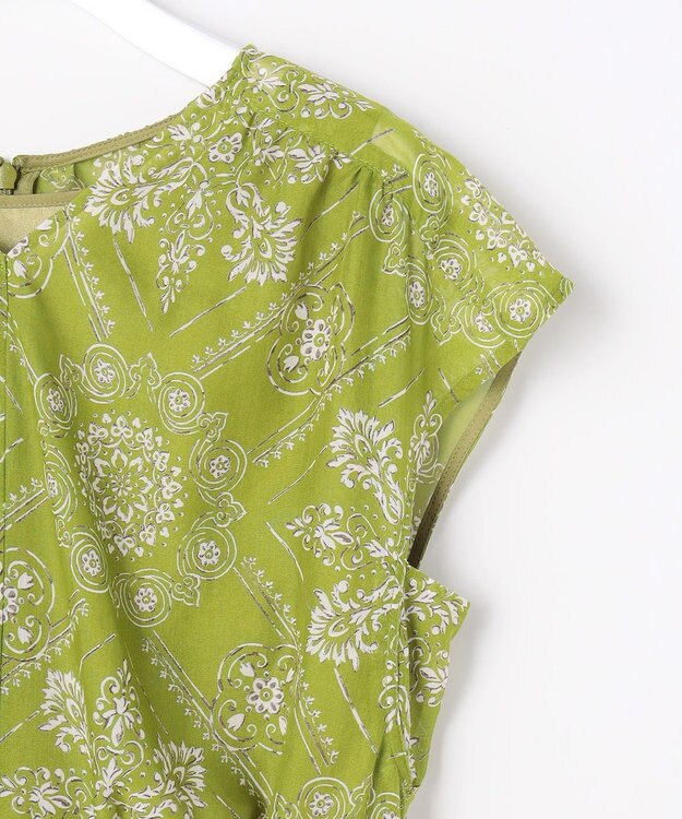 自由区 S 【カタログ掲載】ロータスタイルプリント ワンピース ピスタチオ