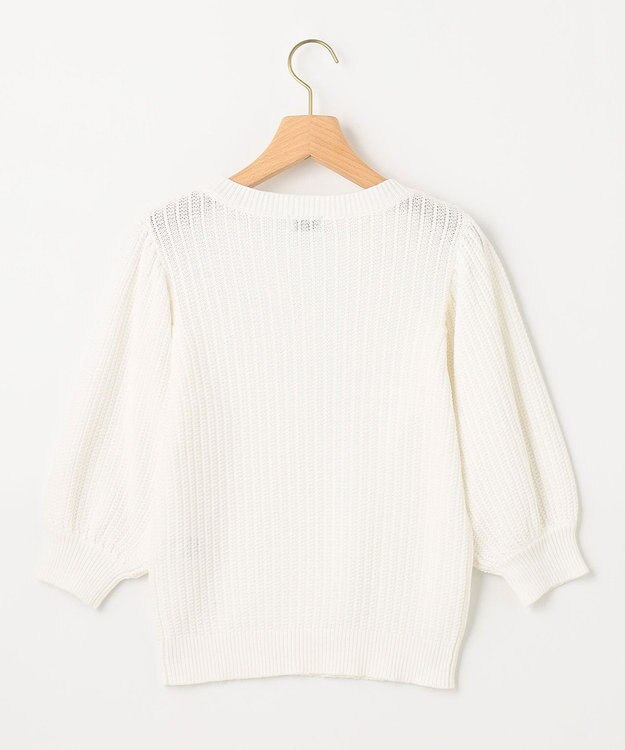 組曲 L 【洗える】CHAIギャザースリーブ ニット アイボリー系