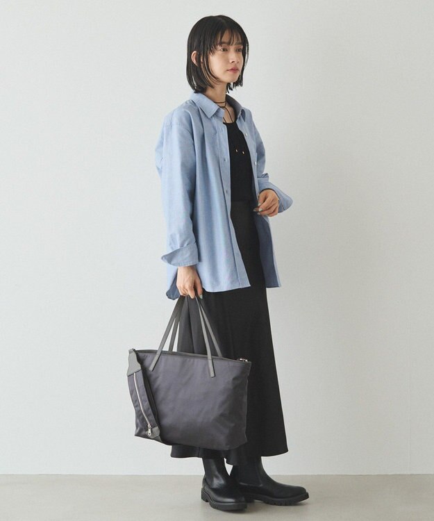 russet 《ファスナーポケット付きショルダーベルト》2wayトートバッグ(SF-266) Charcoal