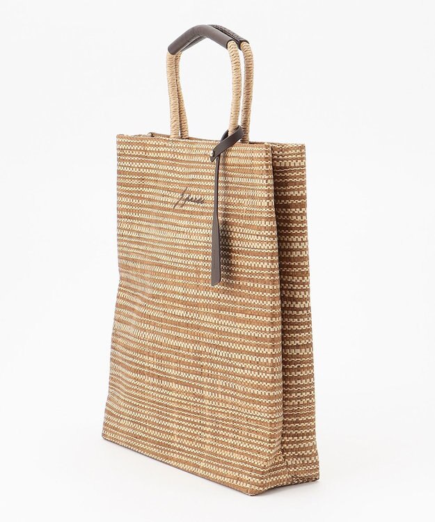 J.PRESS LADIES 【WEB限定・A4サイズ収納可】 マダガスカルラフィア トート バッグ ベージュ系2