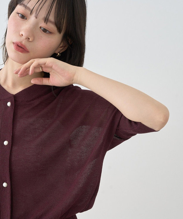 earth music&ecology 【接触冷感】シアードルマンカーディガン Brown