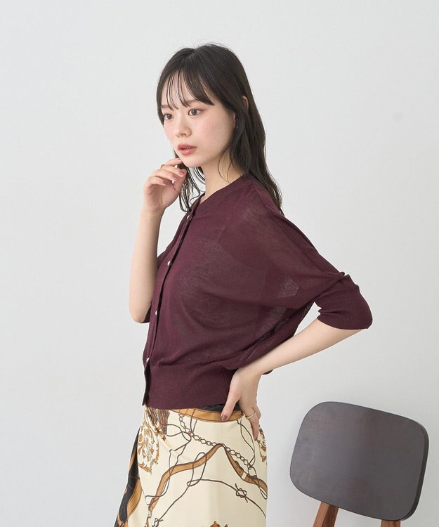 earth music&ecology 【接触冷感】シアードルマンカーディガン Brown