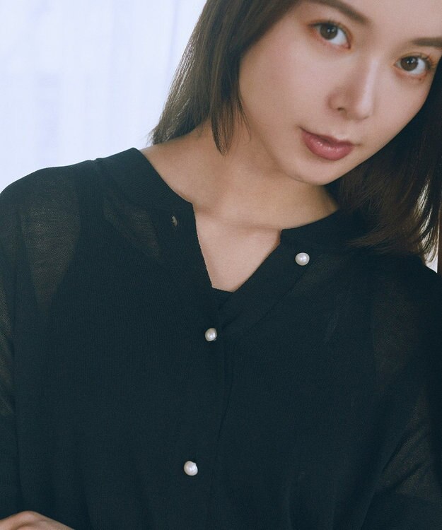 earth music&ecology 【接触冷感】シアードルマンカーディガン Black