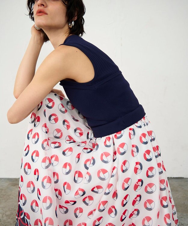 GRACE CONTINENTAL マリンニットワンピース ネイビー