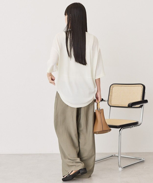 AMERICAN HOLIC 配色コクーンシルエットニット Off White