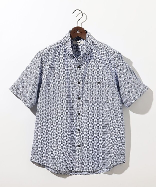 JOSEPH ABBOUD 【キングサイズ・サスティナブル】ジオメットリックパターン シャツ ダルブルー系5