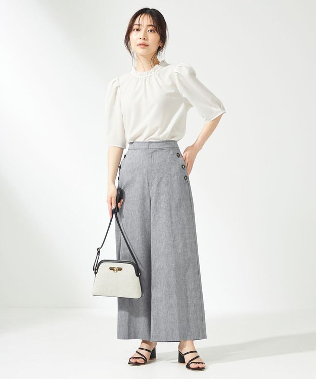 ANY SIS 【洗える】シアーストライプ ブラウス アイボリー