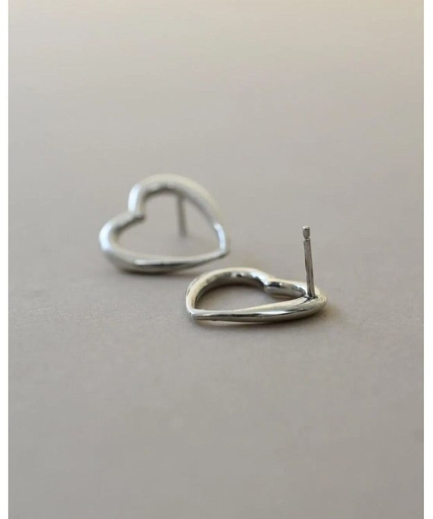 yoaa シルバー925 ミディハートピアス シルバー925