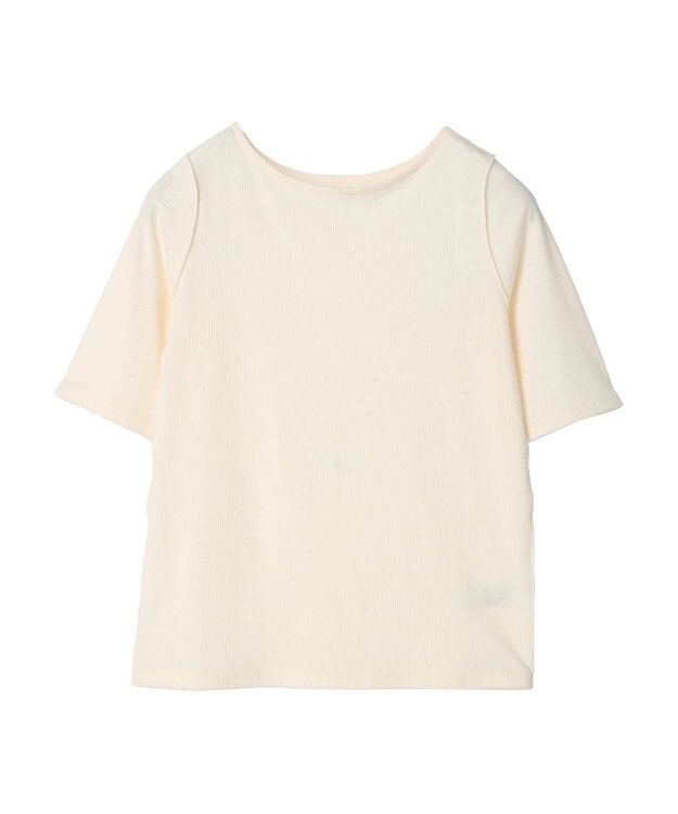 Green Parks ５分袖カットリブプルオーバー Ecru