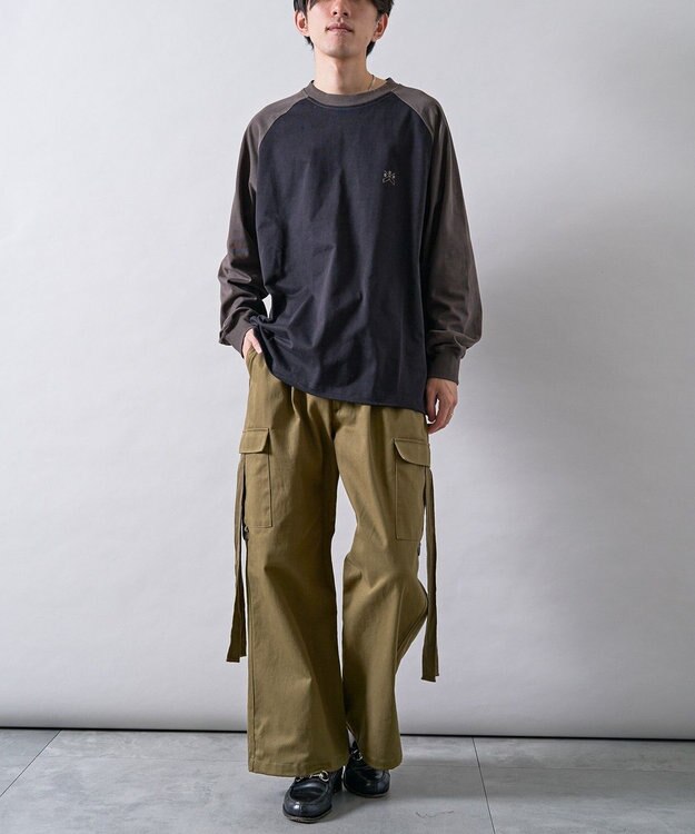 CRAFT STANDARD BOUTIQUE ワンポイント刺繍ラグランロンＴ Black
