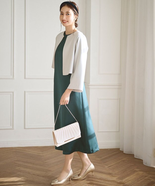 ANY SIS 【洗える】セレモニークロップド ジャケット グレー