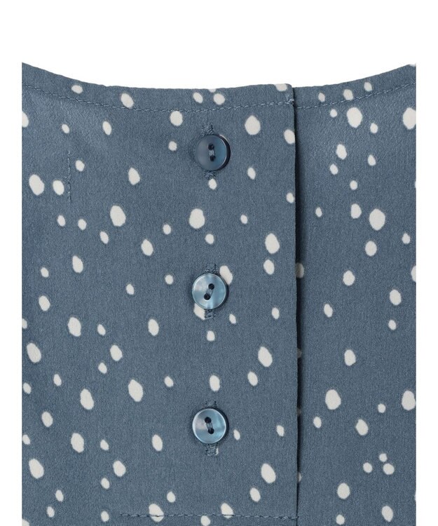 Green Parks 異素材ドットブラウス Blue