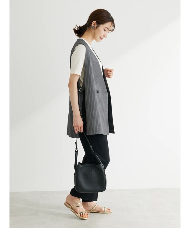 Green Parks アソート柄薄手ベスト Stripe Gray