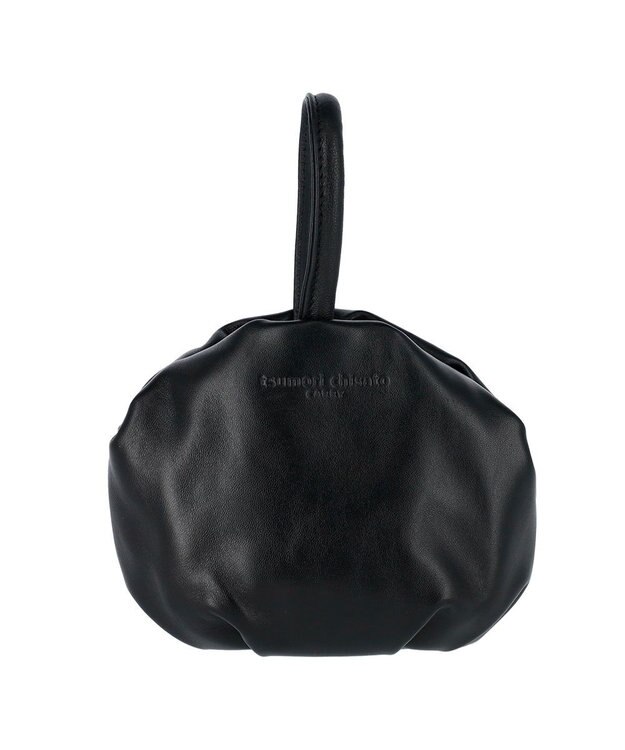 tsumori chisato CARRY ラムギャザー ワンハンドル 手提げ ハンドバッグ ブラック