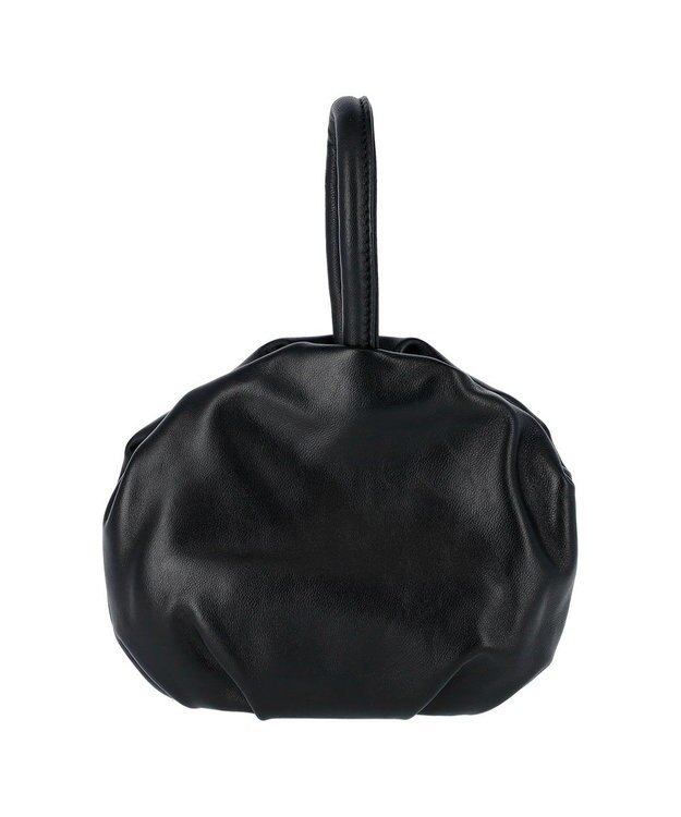 tsumori chisato CARRY ラムギャザー ワンハンドル 手提げ ハンドバッグ ブラック