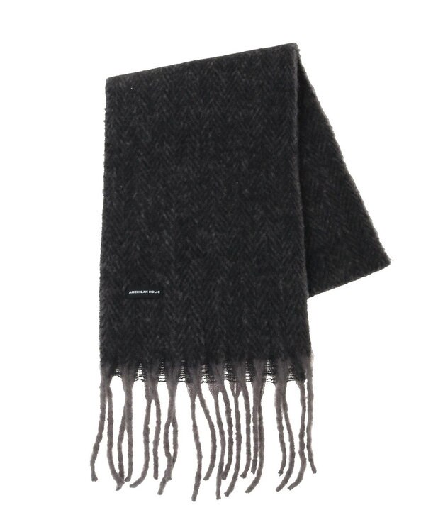 AMERICAN HOLIC バイカラーシャギーマフラー Charcoal Gray