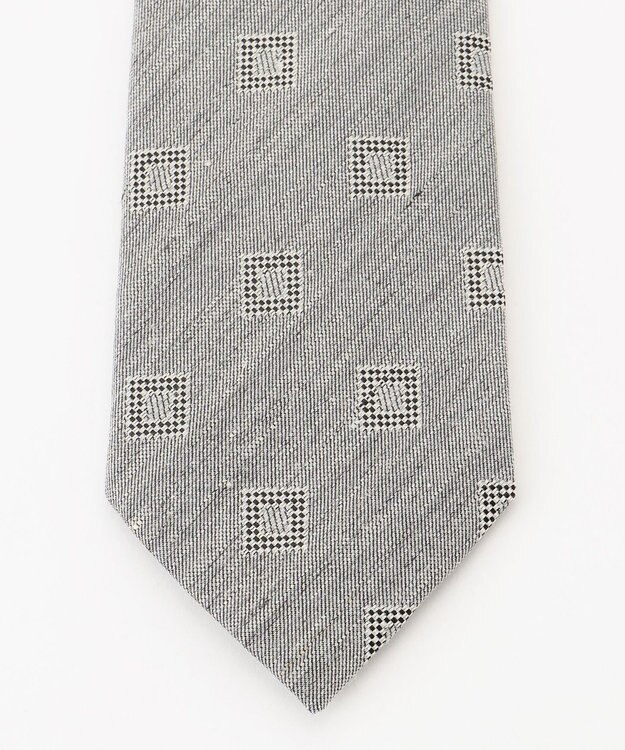 JOSEPH ABBOUD 【日本縫製】シャドースクエアジャガード ネクタイ ライトグレー系7