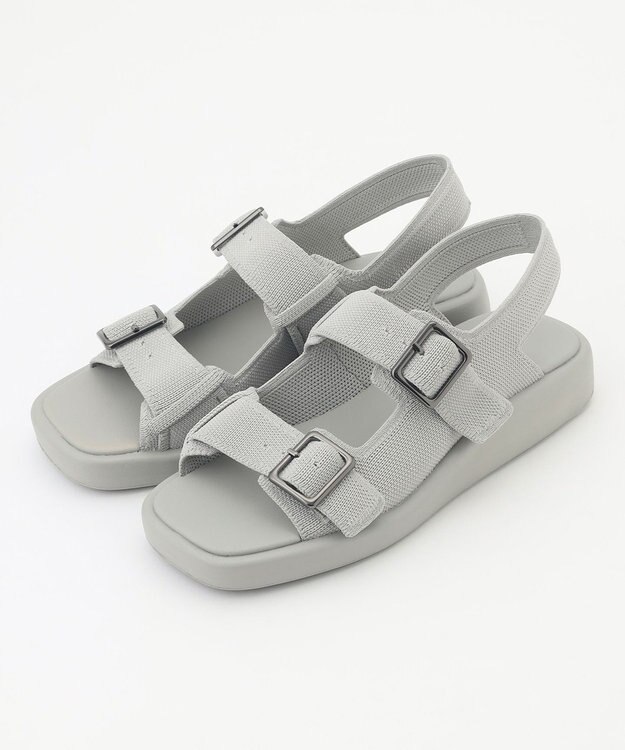 steppi 【洗える】バックルベルト サンダル グレー