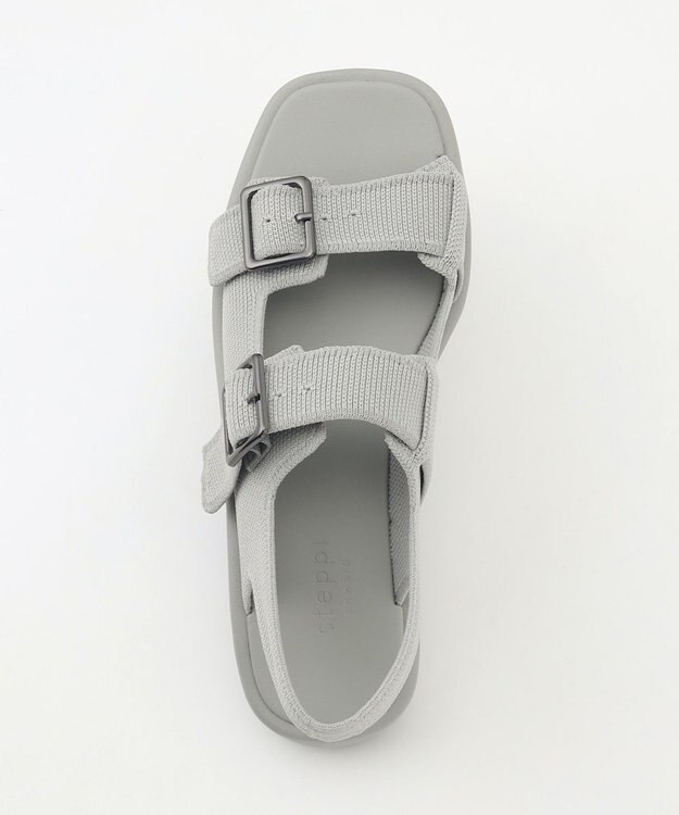 steppi 【洗える】バックルベルト サンダル グレー