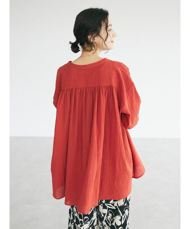 CRAFT STANDARD BOUTIQUE ジョーゼットスキッパーシャツ Red