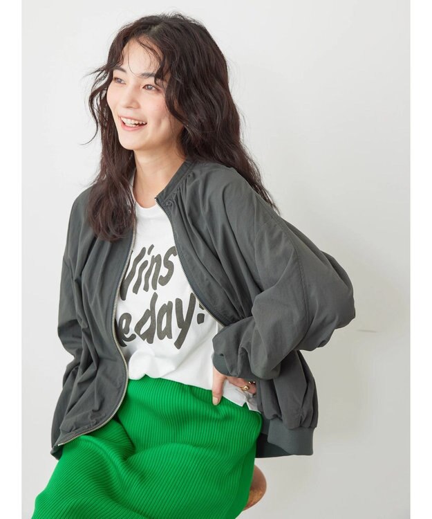 AMERICAN HOLIC 撥水加工ギャザーブルゾン Charcoal Gray