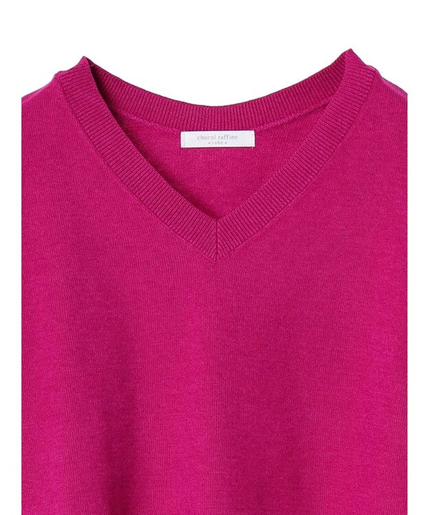 Green Parks もちやわ　Ｖネック前後差プルオーバー Pink