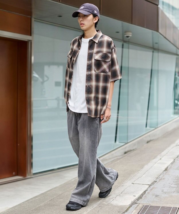 WEGO イージーバギーフレアデニムスラックス デニムブラック