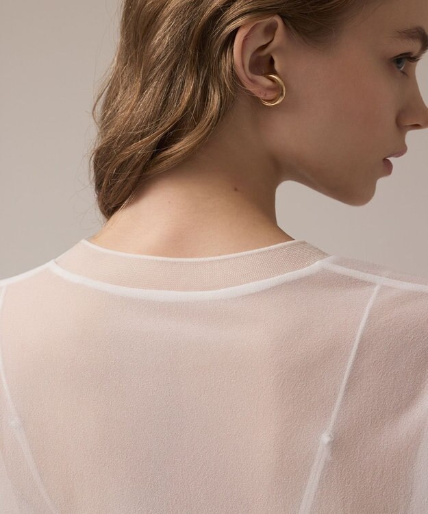 GRACE CONTINENTAL シアーカットトップ ホワイト