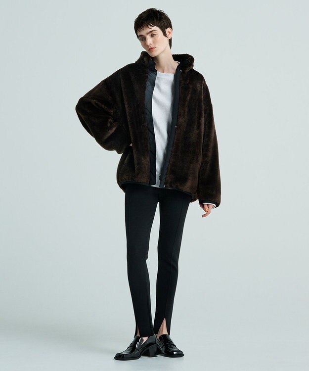 uncrave 【洗える】スムースニット レギンス（uncrave WHITE） ブラック