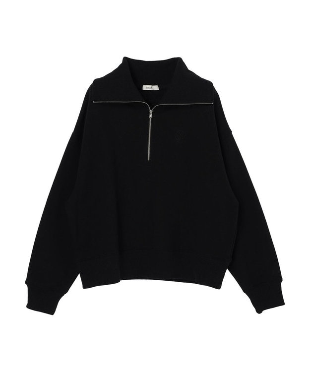 earth music&ecology ハーフＺＩＰスウェット Black