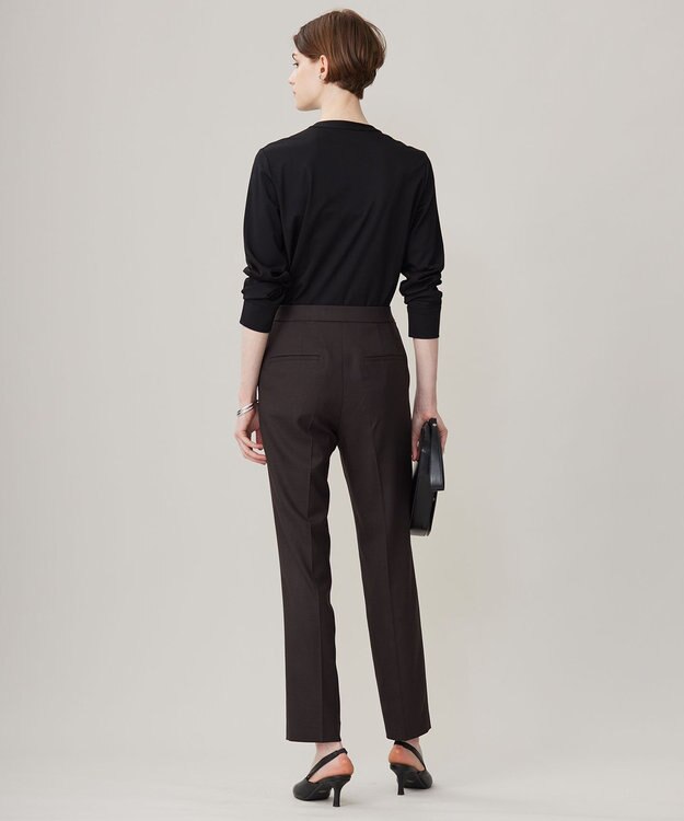 ICB 【洗える】プロヴィスウールツイル スティックパンツ チャコール系