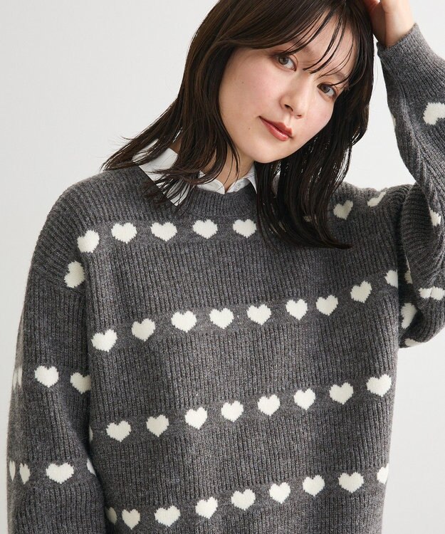 Green Parks ・ｓｗｉｎｇ　ｂｙ　ハートジャカードクルーニット