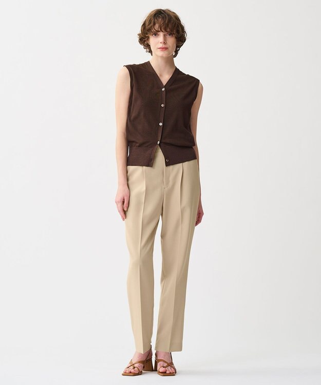 uncrave シアーニット ノースリーブベスト ブラウン