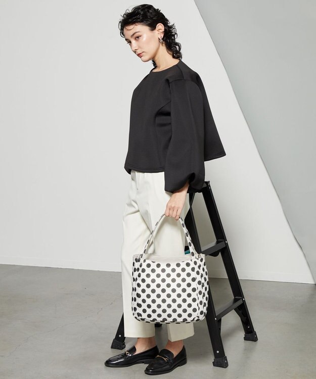 Y'SACCS 【Polka Dots】ボンディングトート　Mサイズ アイボリー