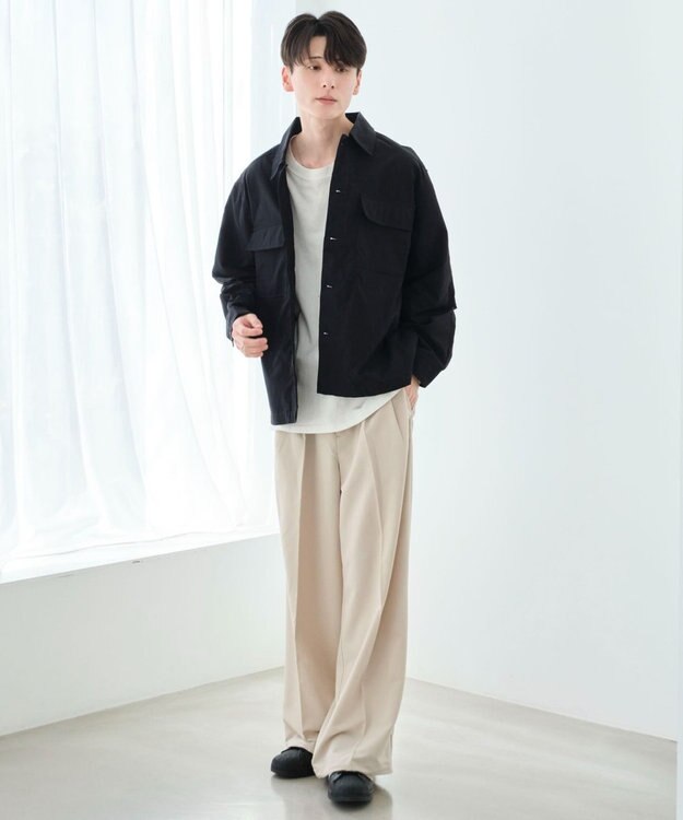 WEGO 【ユニセックス着用ITEM/SMLサイズ展開】バギースラックス ライトベージュ