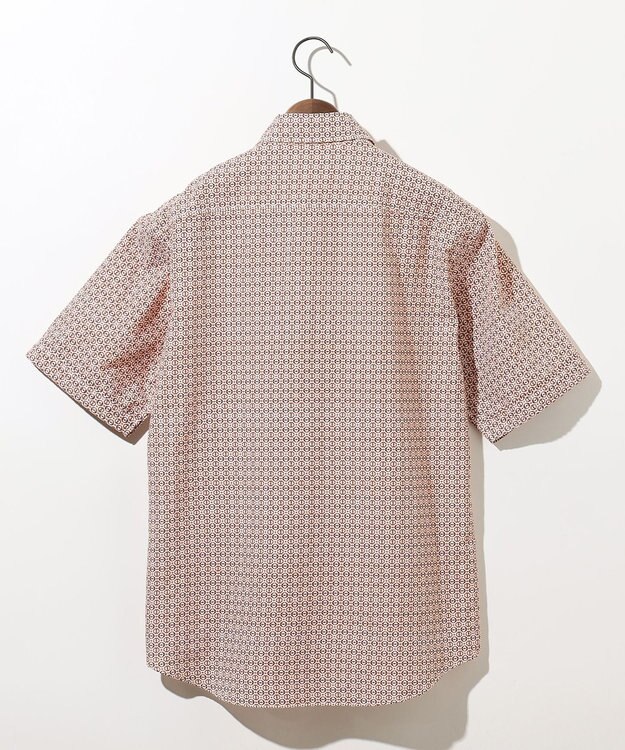 JOSEPH ABBOUD 【キングサイズ・サスティナブル】ジオメットリックパターン シャツ オレンジ系5