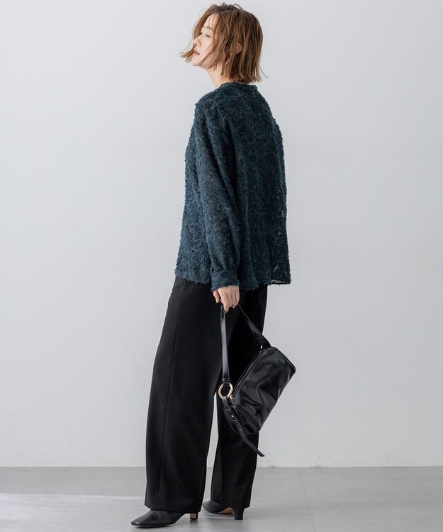 23区 【滝沢眞規子さん着用/VERY掲載】TRストレッチギャバ ワイド パンツ ブラック系