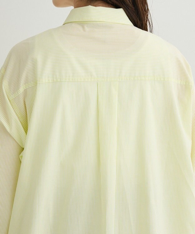 Green Parks ＵＶカットシャツワンピース Stripe Yellow